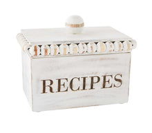 Load image into Gallery viewer, Mud Pie White Beaded Recipe Box