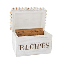 Load image into Gallery viewer, Mud Pie White Beaded Recipe Box