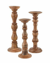 Load image into Gallery viewer, Mud Pie Beaded Wood Candlestick