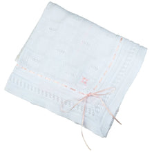 Load image into Gallery viewer, Feltman Ribbon Pointelle Knit Blanket