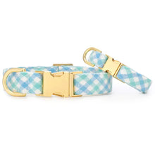 Load image into Gallery viewer, Cornflower Gingham Flannel Easter Dog Collar