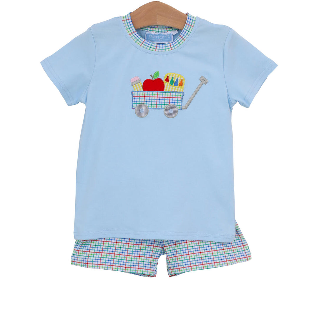 School Supplies Wagon Short Set