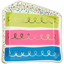 Load image into Gallery viewer, Sprinkle Birthday Die Cut Cake Slice Lunch Plate
