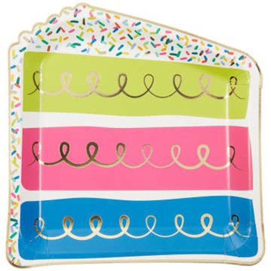 Sprinkle Birthday Die Cut Cake Slice Lunch Plate