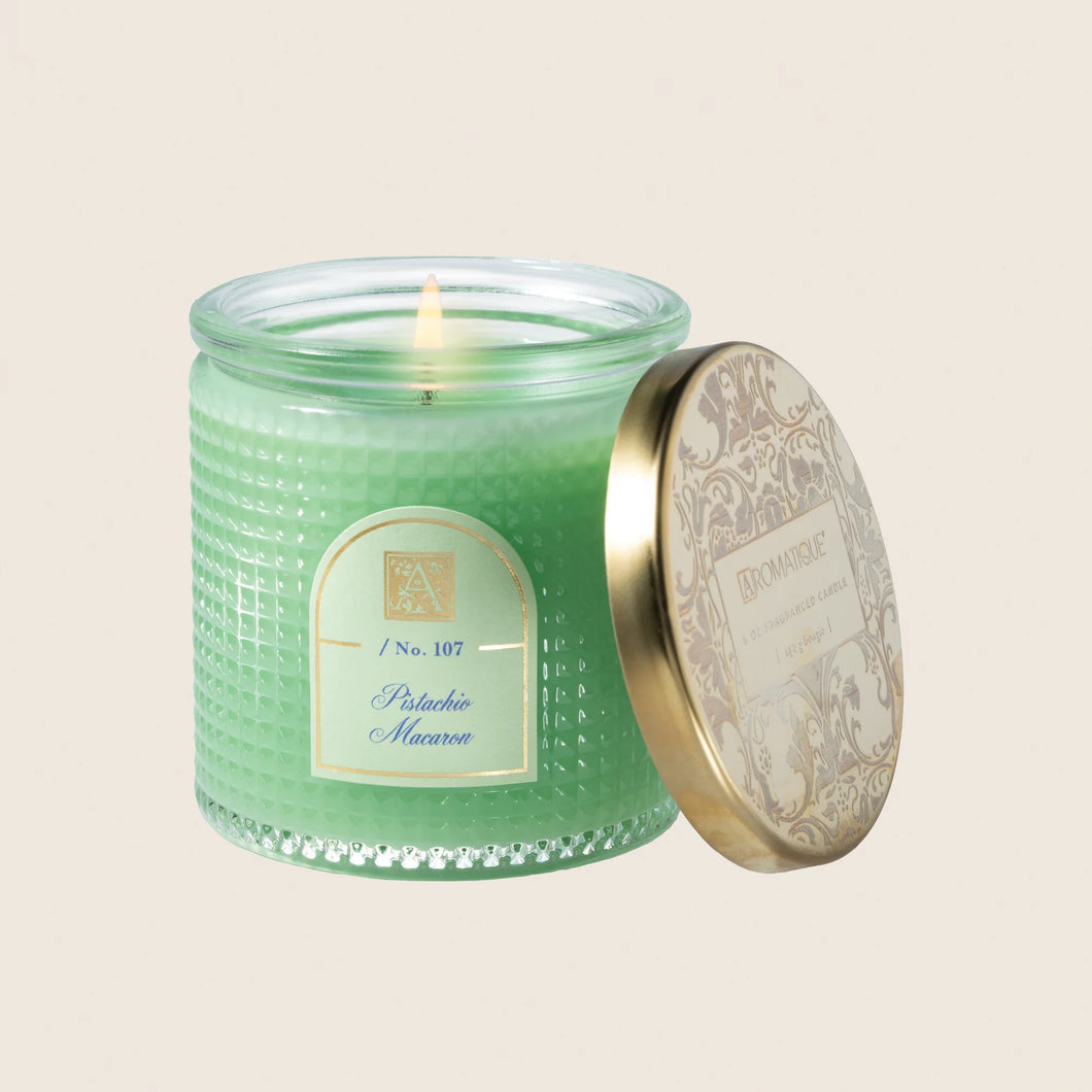 Pistachio Macaron - Textured Glass Candle