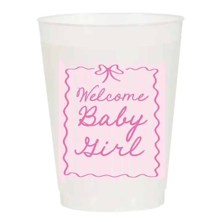 Welcome Baby Girl Frosted Cups