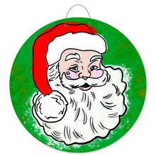 Load image into Gallery viewer, Traditional Green &amp; Red Santa Door Hanger
