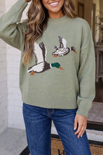 Load image into Gallery viewer, Mallard Duck Crewneck Knit Sweater
