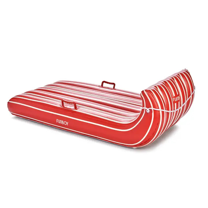 Red Stripe Inflatable Toboggan Sled