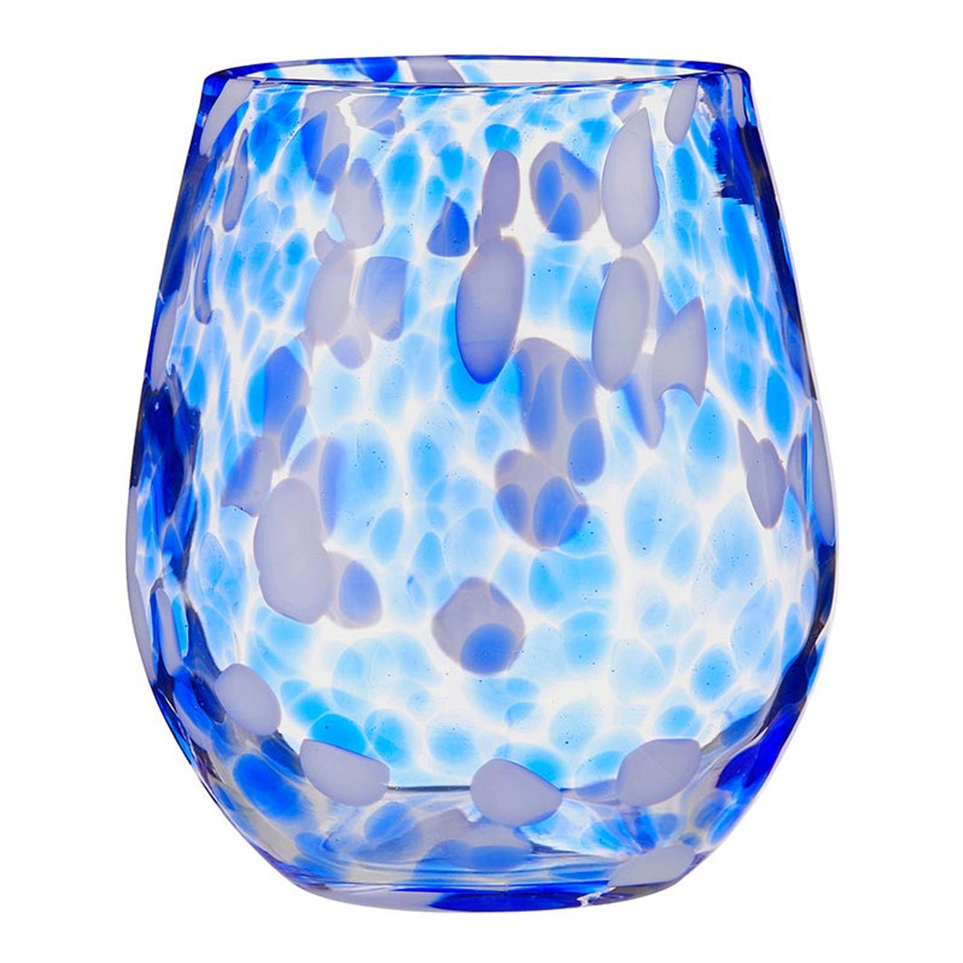 Blue Blown Wineglass
