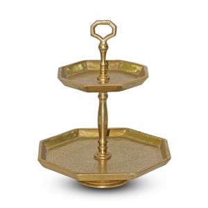 Gilded 2-Tier Octagon Stand