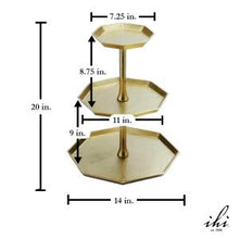 Load image into Gallery viewer, Gilded 3-Tier Octagon Stand
