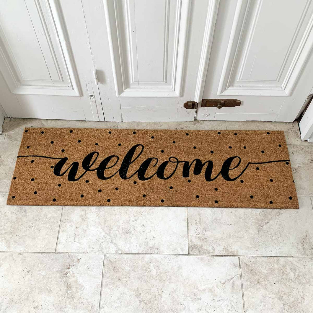 Welcome Polka Dot Doormat