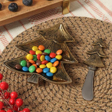 Load image into Gallery viewer, Christmas Tree Butter Dish Gold

