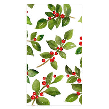 Load image into Gallery viewer, Painted Holly White Recycled Napkins

