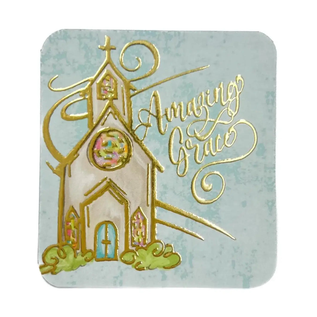 Gold Foil Amazing Grace Refrigerator Magnet