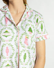 Load image into Gallery viewer, Nutcracker Trellis Short Sleeve Button Up Sleep Shirt
