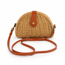 Load image into Gallery viewer, Half Moon Woven Coastal Crossbody Bag
