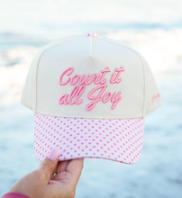 Load image into Gallery viewer, Count It All Joy - Pink Polka Dot Trucker Hat
