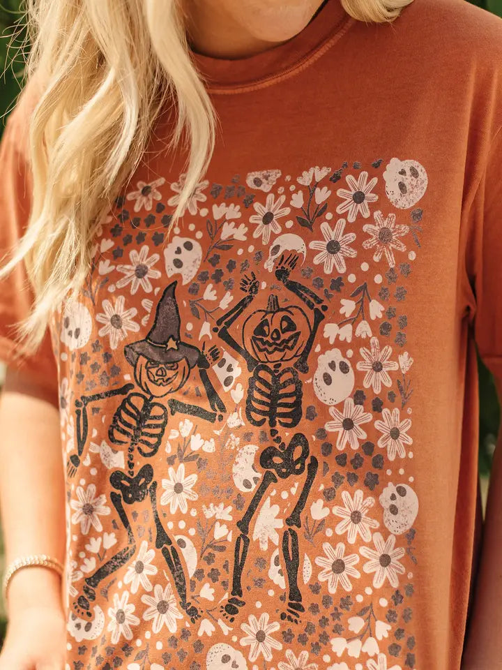 Floral Skeleton Graphic Tee