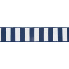 Load image into Gallery viewer, 2 1/2&quot; Wired Ribbon - Cabana Horizontal Stripe Navy
