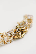 Load image into Gallery viewer, Diamond and Pearl Chunky Huggie Statement Earrings
