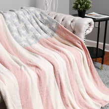 Load image into Gallery viewer, American Flag Design Cozy Soft Throw Blanket
