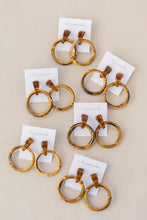 Load image into Gallery viewer, Dark Brown Bamboo Statement Drop Earrings
