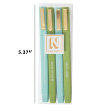 Load image into Gallery viewer, N Squared Stripe Ink Pens Set of 4 Green Teal
