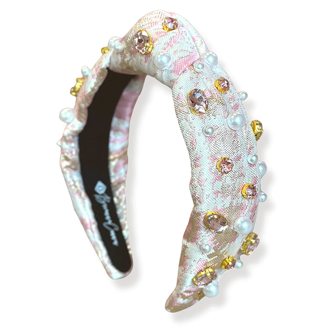 Blush Pink Jacquard Metallic Headband