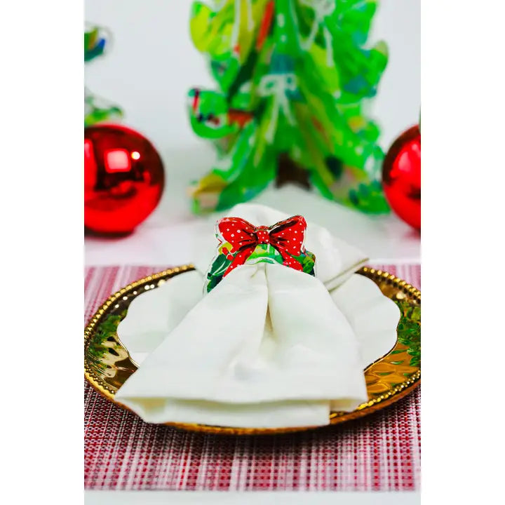 Red Berry Wreath Acrylic Napkin Ring