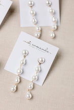 Load image into Gallery viewer, Natural Pearl Statement Drop Statement Earrings
