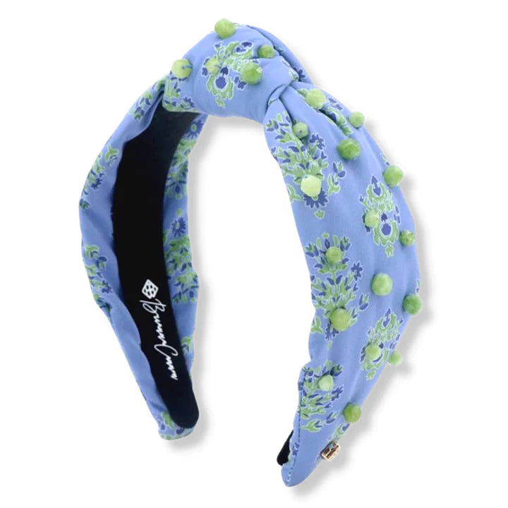 Cornflower Blue & Green Block Headband