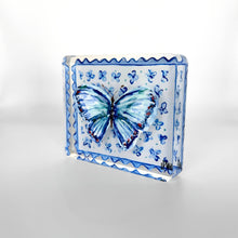 Load image into Gallery viewer, Blue Butterfly on Floral Block
