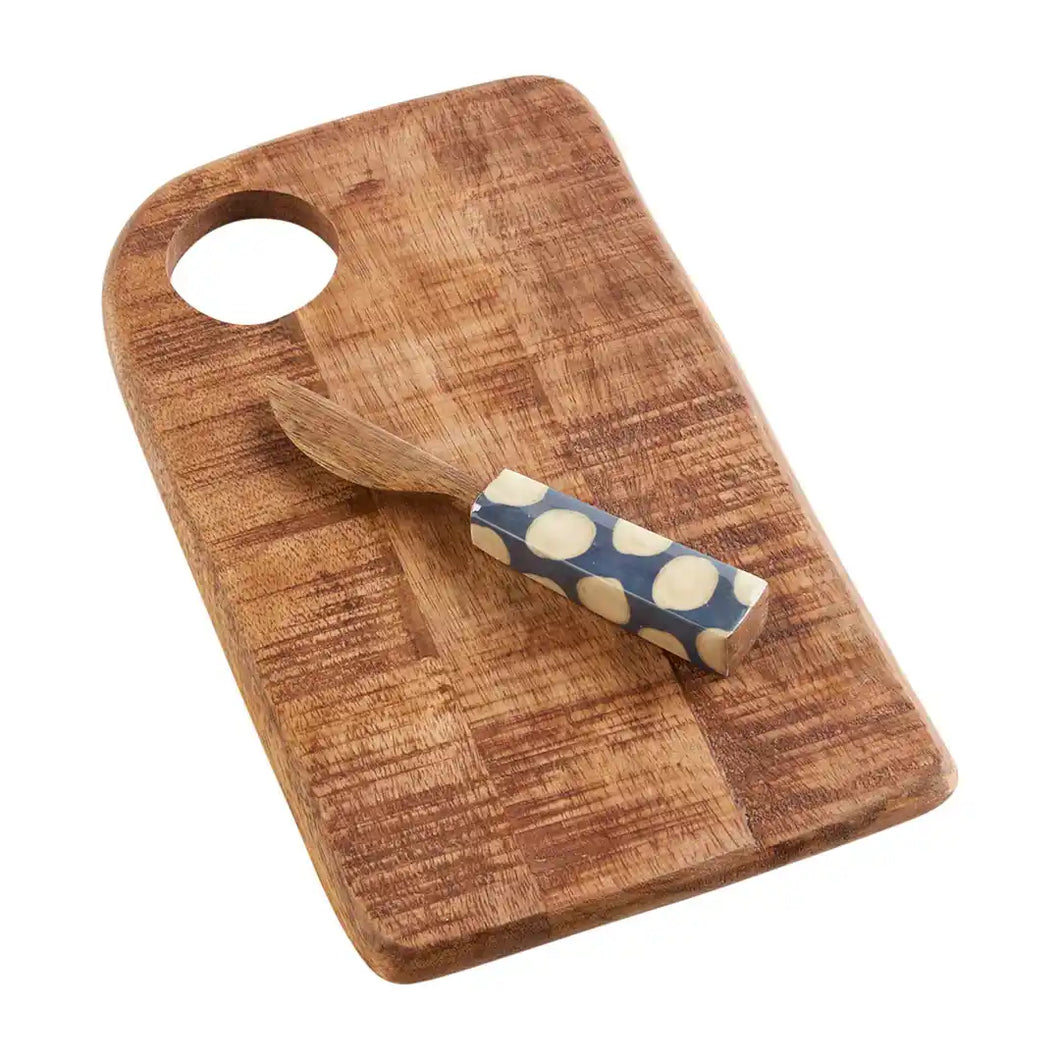 Rectangle Dot Cutting Board with Spreader