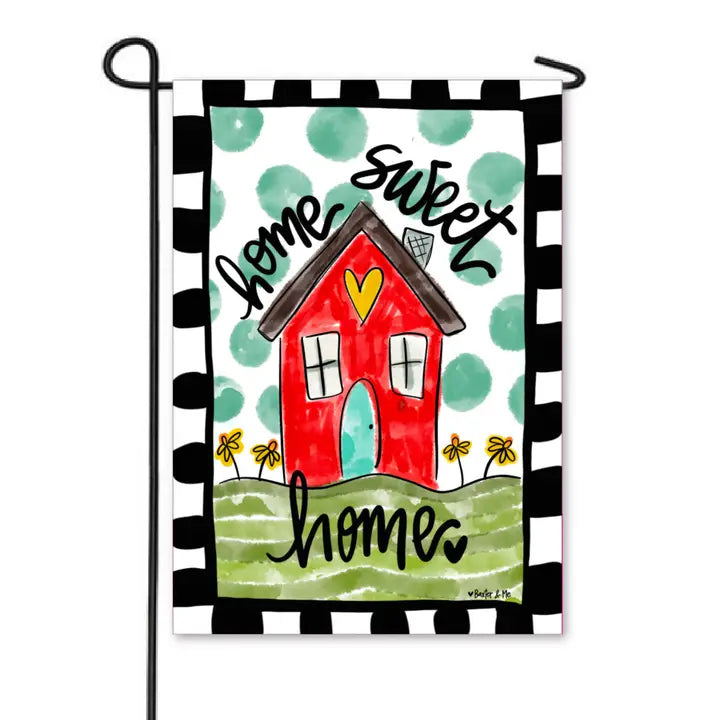 Red Home Sweet Home Garden Flag