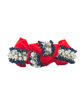Load image into Gallery viewer, Red with Navy Pearl Trim
