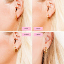 Load image into Gallery viewer, Huggie Earrings - Scarlett Hoop Gold 10mm
