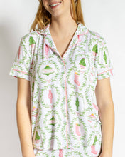 Load image into Gallery viewer, Nutcracker Trellis Short Sleeve Button Up Sleep Shirt
