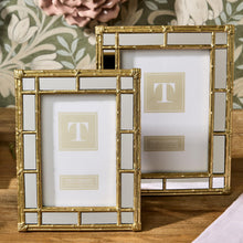 Load image into Gallery viewer, Bamboo Gold Photo Frames with Mirror Edge
