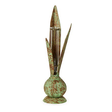 Load image into Gallery viewer, Verdigris Hand-Crafted Bulb and Leaf Vase
