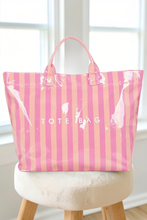 Load image into Gallery viewer, Pink and Orange Striped TOTE BAG
