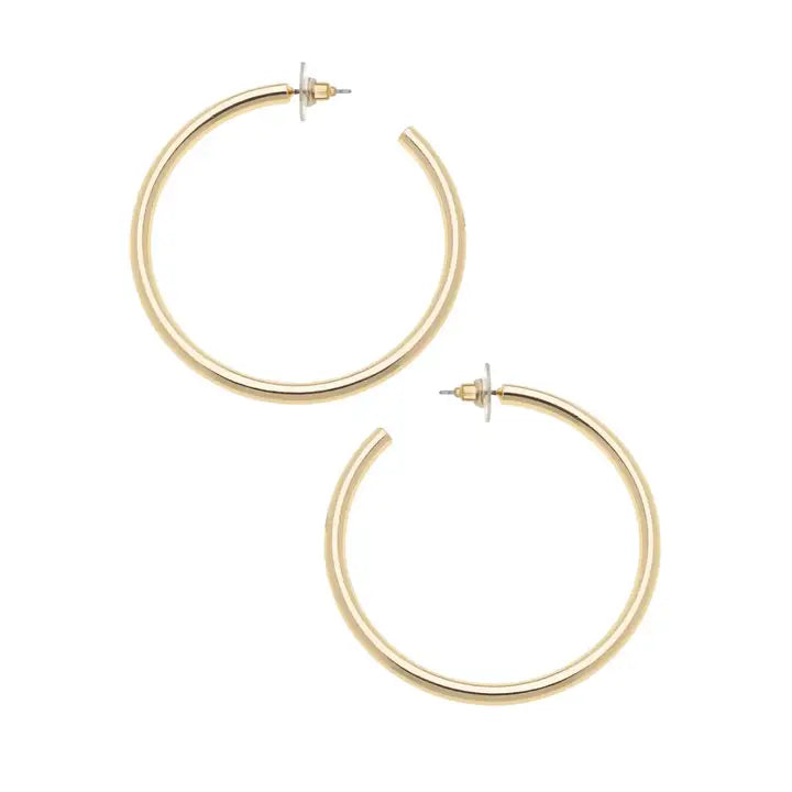 Ivy Hoop Earrings in Shiny Gold