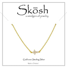 Load image into Gallery viewer, Skosh Tiny Sideways CZ Cross Necklace
