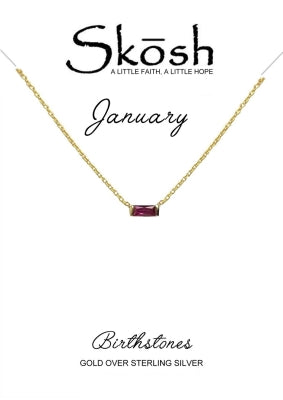 Birthstone Baguette Necklace
