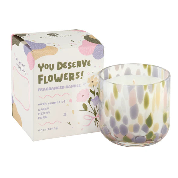 You Deserve Flowers! Candle