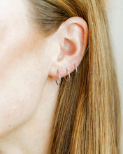 Load image into Gallery viewer, Huggie Infinity Hoop Earrings - Ava Silver 12mm
