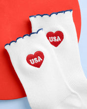 Load image into Gallery viewer, America 250 USA Socks | patriotic socks, usa socks, July 4th
