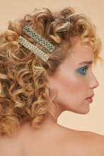 Load image into Gallery viewer, Narrow Bar Hair Clips - Green Vines
