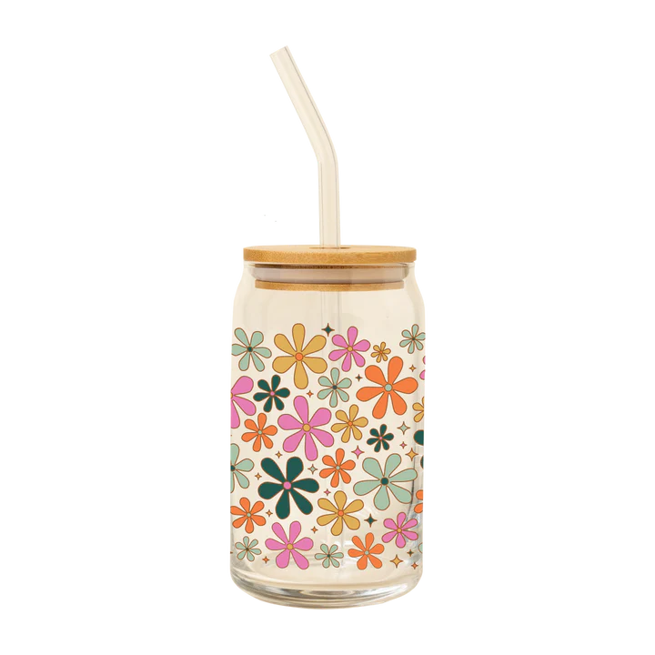 Betty Bloom Glass w/ Straw